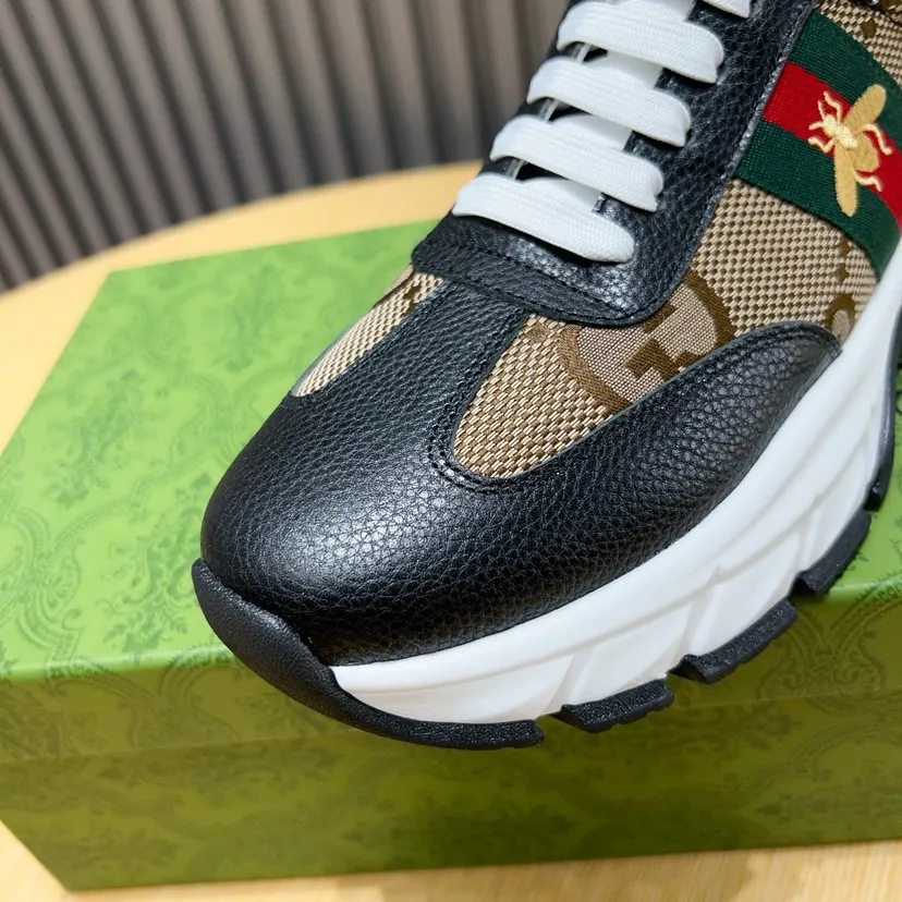 Factory P420💰[gucci] New original men's fashionable casual shoes, exclusive original mold opening, the upper is made of original fabric with first-layer cowhide, comfortable sheepskin lining, rubber combination, lightweight foaming, wear-resistant and non-slip outsole, comfortable to wear🎋Fine workmanship, worthy of wearing, comfortable to wear, impeccable quality and workmanship. Code number 38-44